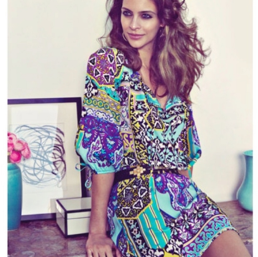 Caché Bright Patterned Lightweight Dress -sz XS